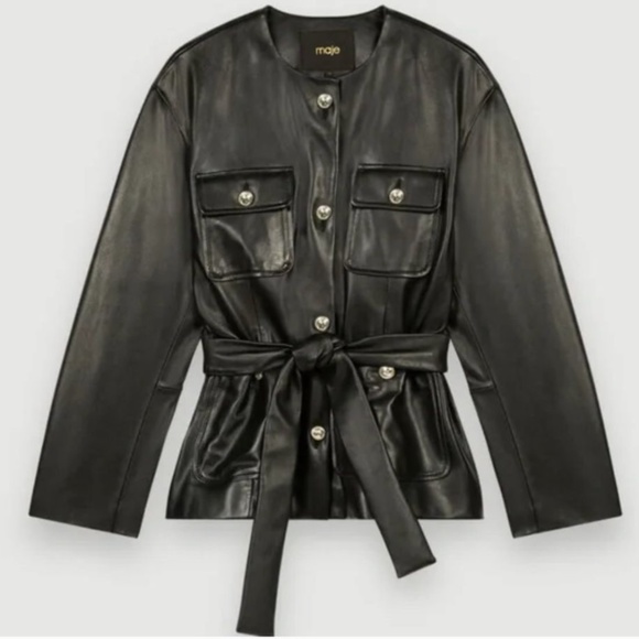 Maje Leather Jacket - Picture 1 of 3